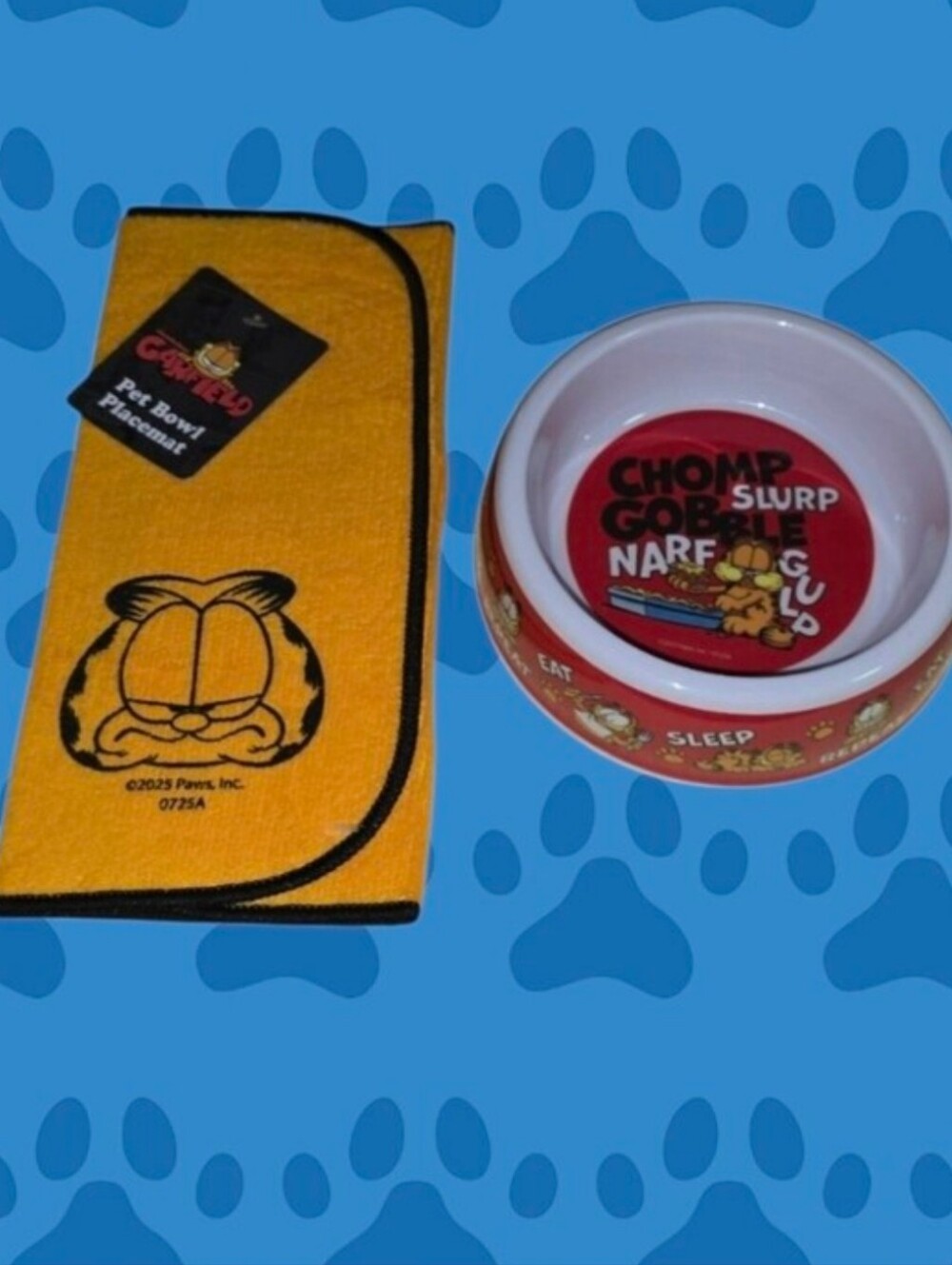 Garfield Yellow Pet Bowl and Placemat Set - Yellow